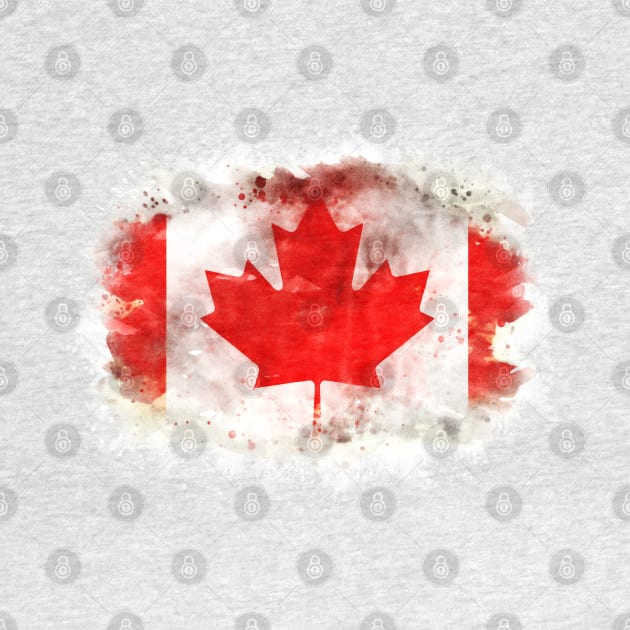 CANADA National flag watercolor artwork by Naumovski